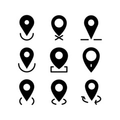 Location set icon isolated on white background