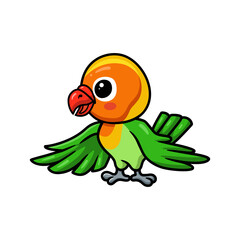 Cute little parrot cartoon standing