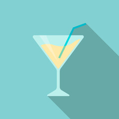 Martini icon , Vector flat long shadow design.