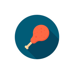 Drumstick icon, Vector flat long shadow design. EPS10