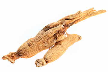 Ginseng on a white background