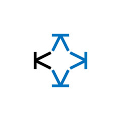 letter k star logo design