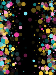 Bokeh confetti circles decoration holiday background.