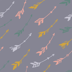 Fototapeta premium Pretty boho arrows graphic seamless pattern. Ethnic apache design. Indigenous indian motif. Boho
