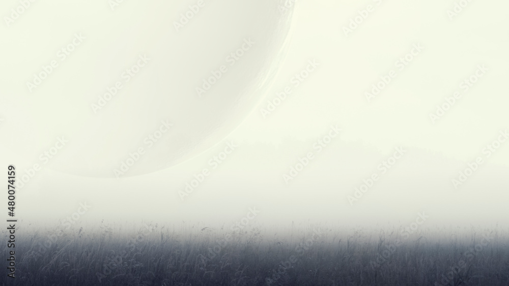 Poster image of outer space. . mixed media