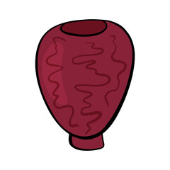 Creative vase in cartoon style. A design element, an interior item, a vessel for flowers and water. Vector illustration. An element for greeting cards, posters, stickers and seasonal design.