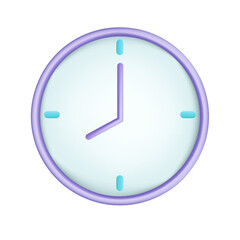 Wall clock 3d cartoon style vector illustration design.