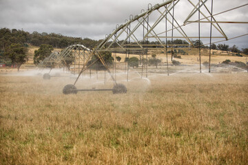Large agricultural irrigation system across a paddock