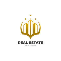 Luxury and minimalist real estate logo design template