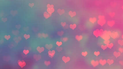 abstract colorful bokeh background with hearts