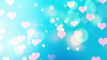 abstract colorful bokeh background with hearts