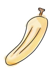banana cartoon on white background