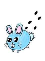 cute rabbit cartoon on white bckground