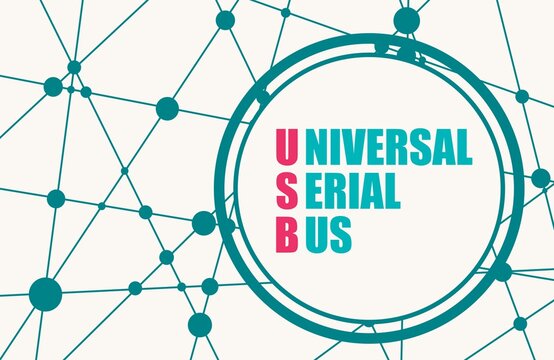Acronym USB - Universal Serial Bus in circle.