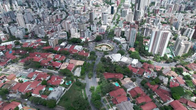 Aerial view of the city of Belo Horizonte, in Minas Gerais, Brazil. 4K.