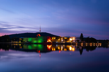 Lake Burley Griffin at night
