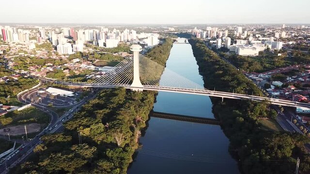 Aerial view of Teresina, Piauí, in the northeast of Brazil. João Isidoro França bridge
