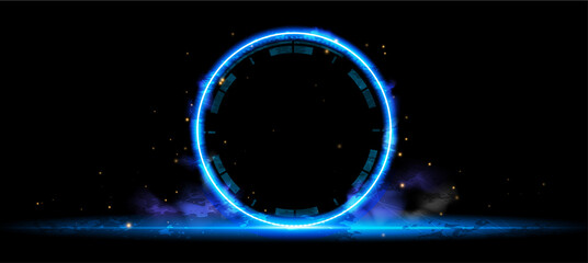 Technology background, color and waves of the future line and text.