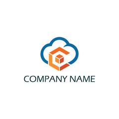 Obraz premium Cube Box Technology Logo. Cloud Box Vector Symbol