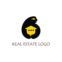 sloth home logo icon symbol.  real estate building design 