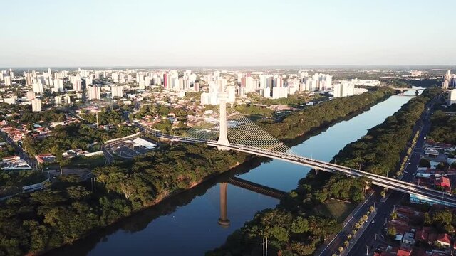 Aerial view of Teresina, Piauí, in the northeast of Brazil. João Isidoro França bridge