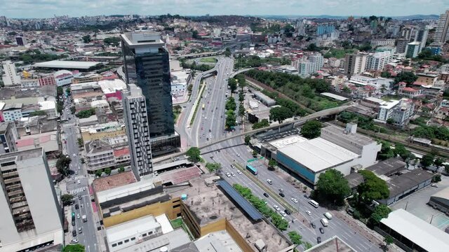 Aerial view of the city of Belo Horizonte, in Minas Gerais, Brazil. 4K.