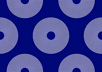 Foto op Plexiglas Donkerblauw naadloze patroon van Afrikaanse abstracte cirkel mooi, punt dot abstracte kunst en achtergrond, mode artwork om af te drukken, vector bestand eps10.
