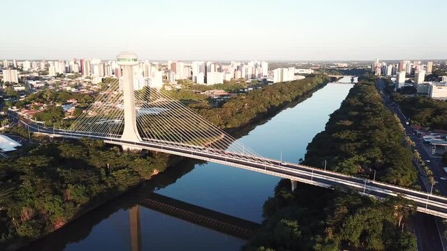 Aerial view of Teresina, Piau&iacute;, in the northeast of Brazil. Jo&atilde;o Isidoro Fran&ccedil;a bridge