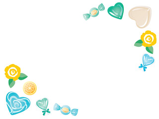 ホワイトデーのキャンディーのフレームイラスト