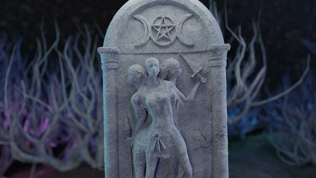hecate hekate statue with light