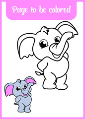 elephant with line. color the elephant with line 