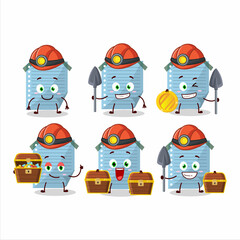 miners blue sticky notes cute mascot character wearing helmet