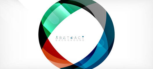Obraz premium Color circle shapes, minimal geometric background. Trendy dynamic composition. Vector Illustration For Wallpaper, Banner, Background, Landing Page