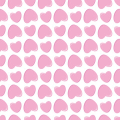 Seamless pattern with pink hearts valentine s day.