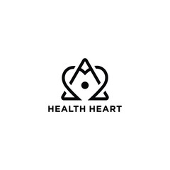 Obraz premium heart logo and letter A vector for medical, monogram logo with heart illustration