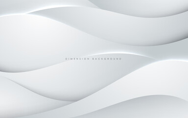 Abstract wavy dimension white background