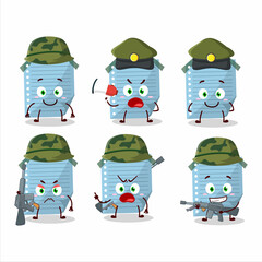 A charming soldier blue sticky notes cartoon picture bring a gun machine