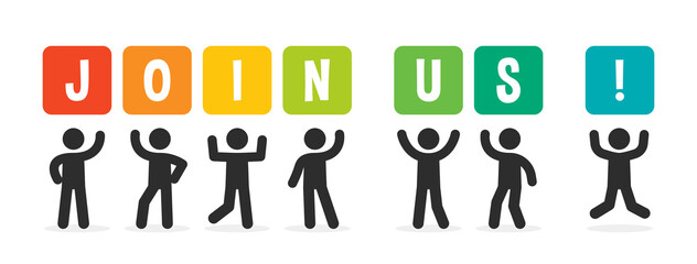 Join us word on banner design.