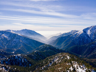 Fototapeta premium Winter View of San Gabriel Basin from Inspiration Point in Angeles National Forest