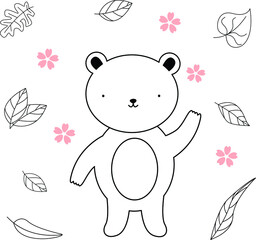 Seamless childish pattern with cute animals in black and white style. Vector illustration. Beautiful animals. Creative scandinavian kids textures for fabric, wrapping, textile, wallpaper, clothes.