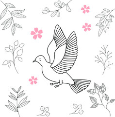 Seamless childish pattern with cute animals in black and white style. Vector illustration. Beautiful animals. Creative scandinavian kids textures for fabric, wrapping, textile, wallpaper, clothes.