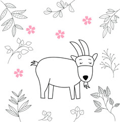 Seamless childish pattern with cute animals in black and white style. Vector illustration. Beautiful animals. Creative scandinavian kids textures for fabric, wrapping, textile, wallpaper, clothes.