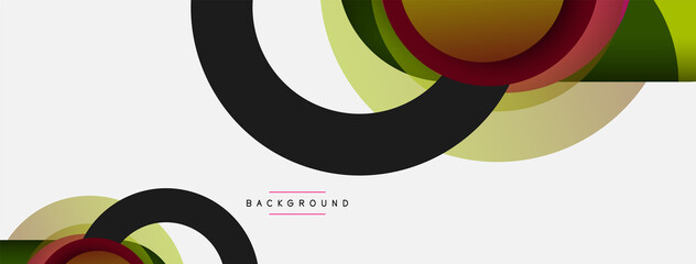 Circle and round shapes abstract background. Vector illustration for wallpaper banner background or landing page