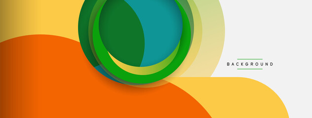 Obraz premium Circle and round shapes abstract background. Vector illustration for wallpaper banner background or landing page
