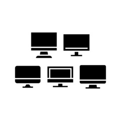 Monitor set icon isolated on white background