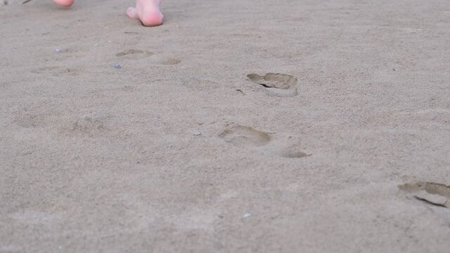 beach footprints, close up