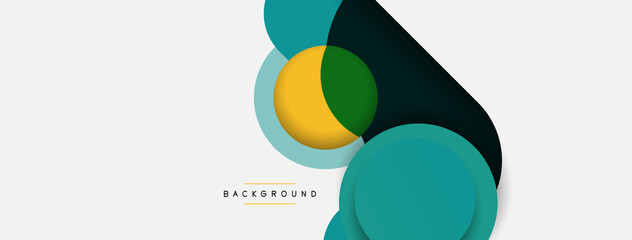 Vector round shapes circles minimal geometric background. Vector illustration for wallpaper banner background or landing page