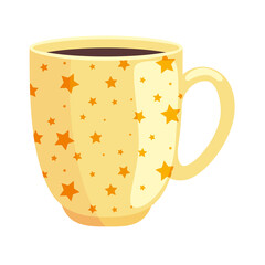 coffee in cup with stars