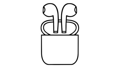 wireless earphone silhouette icon
