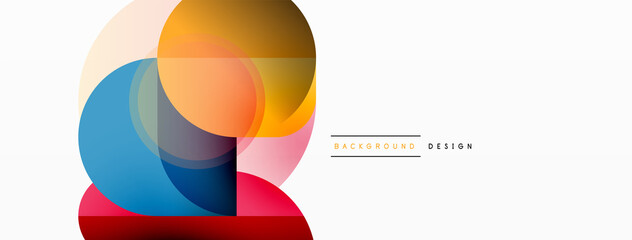 Fototapeta premium Creative geometric wallpaper. Minimal circle triangle and square line abstract background. Vector illustration for wallpaper banner background or landing page